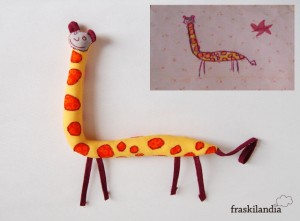 Dibujo de jirafa hecho muñeco