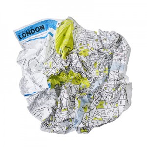 Crumpled city map de Londres