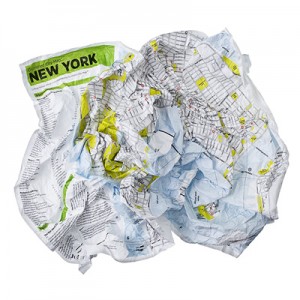 Crumpled city map de Nueva York