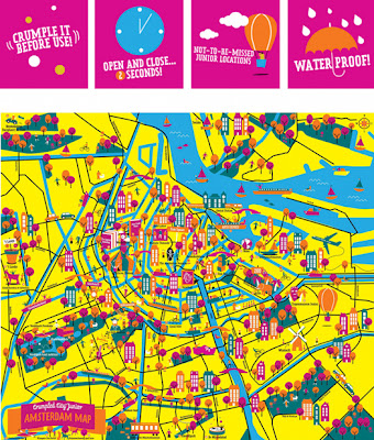 Crumpled map para niños de Amsterdam